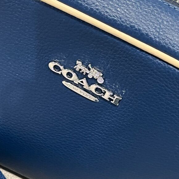 COACH Mini Jamie Camera Bag In Leather Sport Deep Light Blue - Picture 2 of 11